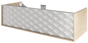 Mobile da bagno sotto lavabo SENSEA Neo Frame bianco e rovere naturale laccato lucido L 120 x H 32 x P 48 cm 1 cassetto, lavabo non incluso