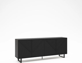 Cassettiera nera 201x80x40 cm Peta - Marckeric