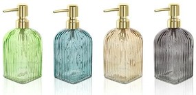 Set 4 pz dispensatore sapone liquido in vetro colorato con capacità 400 ml