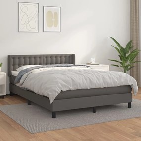 Giroletto A Molle Con Materasso Grigio 140x200 Cm İn Similpelle /