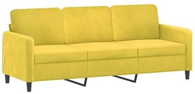 Set di divani 2 pz con cuscini giallo in velluto