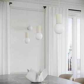 Lampadario color crema con paralume in vetro ø 12 cm Orbital – Sollux