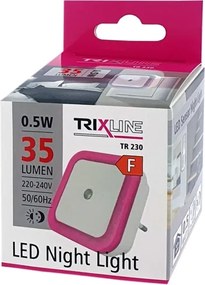 Luce notturna LED con sensore crepuscolare LED/0,5W/230V rosa