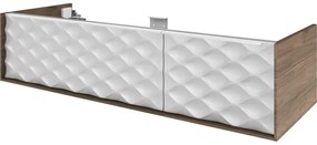 Mobile da bagno sospeso sotto lavabo L 135 x H 32 x P 48 cm noce laccato lucido, 1 cassetto SENSEA Neo