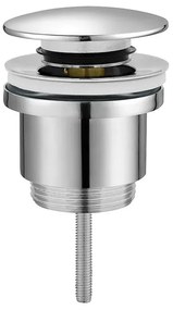 Sifone lavabo a canna quadrata cromato completo di piletta click clack universale