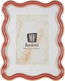 Cornice rossa/dorata in metallo/in vetro verticale con sostegno 17,5x22,5 cm Elizabeth – Mauro Ferretti