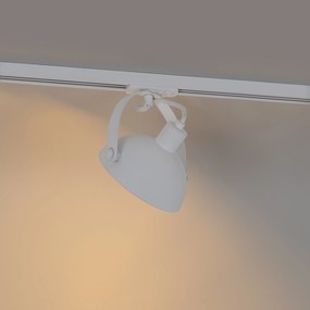 Faretto a binario industriale bianco con interno argento - Magnax