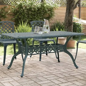 Tavolo da giardino verde 150x90x72 cm in alluminio pressofuso