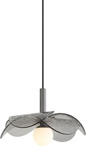 Lampada a sospensione di design argento con vetro fumé - Kemner
