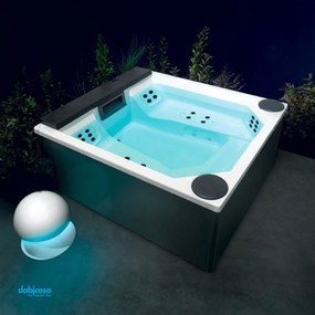 Treesse Mini Piscina "Pool Quarz Light 235" Idro 235x215 Interno Bianco Rivestimento Grigio