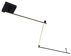 Plafoniera nera 150,8 cm con LED dimmerabile a 3 livelli regolabile - Annuschka