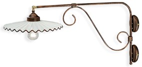 Applique Classica L'Aquila Metallo E Ceramica Nero Sfumato Rame 1 Luce E27
