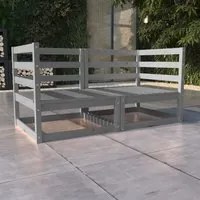 Divano da Giardino a 2 Posti Grigio in Legno Massello di Pino cod mxl 75713