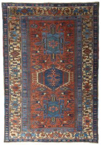 Heriz Tappeto persiano 220 x 150 Rosso (Iran) Annodato A Mano