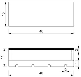 Porta asciugamani da parete con ripiano 10x40 cm bianco