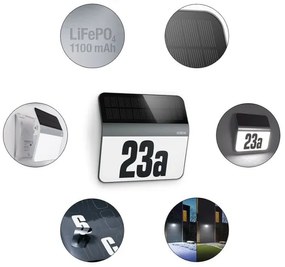 STEINEL 035730 - Numero civico solare LED XSolar LH-N LED/0,03W IP44