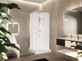 Cabina doccia idromassaggio quadrato PERLA 80 x 80 cm