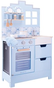 Cucina romantica in legno - blu chiara