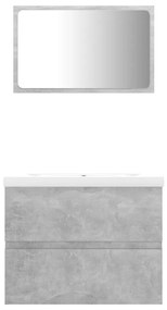 Set mobili da bagno grigio cemento in truciolato