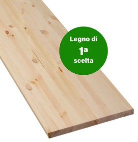 Tavola lamellare in legno di pino, 1° scelta L 40 x 200 cm x Sp 18 mm
