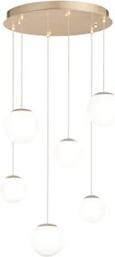 Lampada a sospensione in metallo verniciato Oro SANTOS 6 Luci Led 45 cm