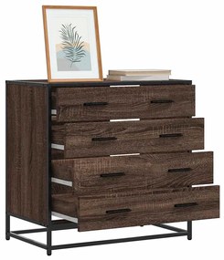 Cassettiera Rovere Marrone 70x41x70 Cm İn Legno Multistrato /