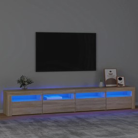 Mobile Porta Tv Con Luci Led Rovere Sonoma 240x35x40 Cm /