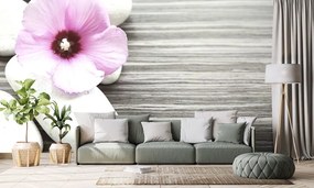 Carta da parati – Armonia di pietre e fiore rosa