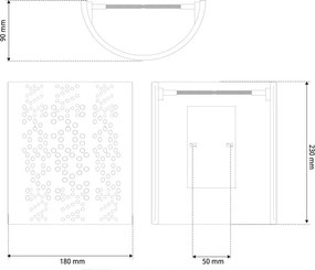 Applique da Parete E14 Curva in Gesso Pitturabile Traforato