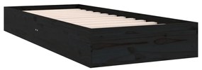 Giroletto nero in legno massello 75x190 cm 2ft6 small single