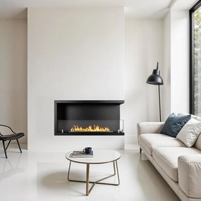 Camino a bioetanolo da incasso ad angolo biocamino angolare 90x45 cm SUTRI 90 DX