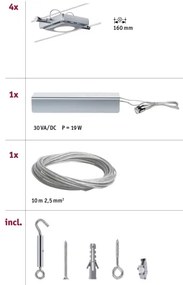 Paulmann 94107 - Set 4x LED da 4,3 W, faretto per sistema a cavo MAC 230 V