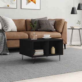 Tavolino Da Salotto Nero 60x50x36,5 Cm İn Legno Multistrato /