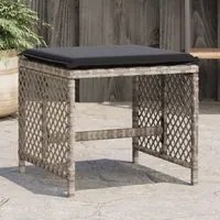 Sgabelli Giardino Cuscini 4pz Grigio Chiaro 41x41x36 Polyrattan 365053