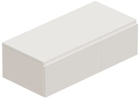 Mobile da bagno sotto lavabo Step bianco opaco L 100.3 x H 30 x P 46 cm 2 cassetti, lavabo non incluso