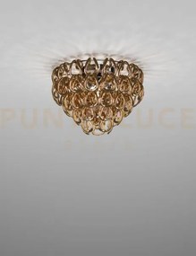 Giogali lampadadario a soffitto 50 cristallo oro e cromo lucido 4 l...