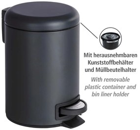 Pattumiera nera , 3 l Leman - Wenko