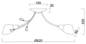 Brilagi - Lampadario a plafone MEGAPOLIS 5xE14/60W/230V cromo lucido