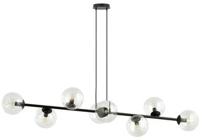 Lampadario a sospensione ROSSI 8 BL in acciaio e vetro 8xE14