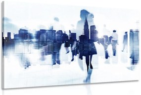 Quadro su tela – Silhouette di persone in metropoli