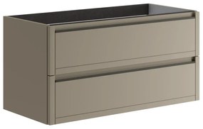 Mobile da bagno sotto lavabo Tratto marrone opaco L 99.5 x H 50 x P 45.5 cm 2 cassetti, lavabo non incluso