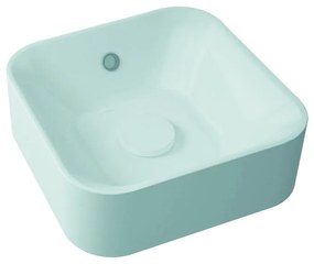 Lavabo da appoggio Capsule quadrato in pietra L 38 x P 38 x H 13.2 cm bianco