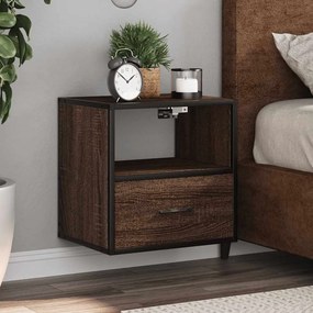 Comodini A Muro 2 Pz Rovere Marrone 40x31x39,5 Cm /