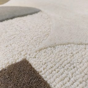 Tappeto greige in lana tessuto a mano 160x230 cm Mia Scallop Frame – Flair Rugs