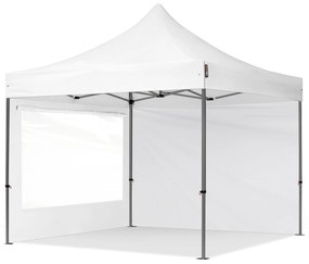 TOOLPORT 3x3m gazebo pieghevole con laterali (finestre panoramiche), PREMIUM acciaio, bianco - (600036)