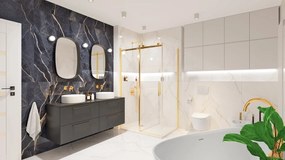 Mobile da bagno sospeso sotto lavabo L 60 x H 58 x P 46 cm nero laminato opaco, 2 cassetti SENSEA Remix