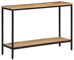 Tavolo Consolle 100x35x70 Cm İn Legno Massello Di Mango Grezzo /