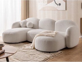 Divano angolare color crema (a U) con rivestimento in bouclé Orbit – Ropez