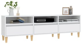 Mobile porta tv bianco 150x30x44,5 cm in legno multistrato