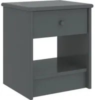 Comodino Grigio Scuro 35x30x40 cm in Legno Massello di Pino 322226